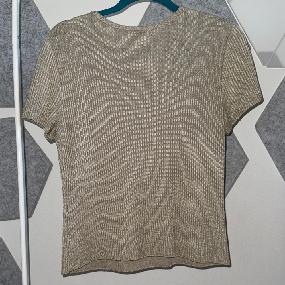 St. JOHN Ribbed WOOL Short Sleeve Top - Picture 5 of 9
